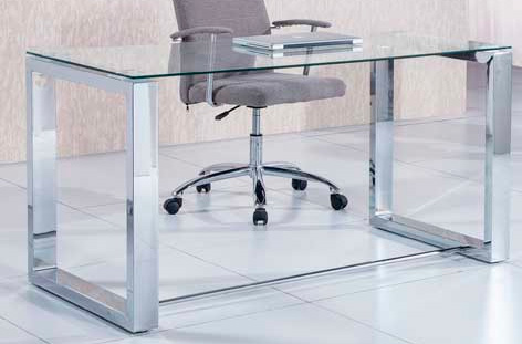 medidas 140 cm x 70 x 75 de altura cristal transparente y patas Oak Mesa de estudio oficina Office Adec Roble 